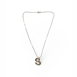 Gold Initial 'S' Pendant Necklace